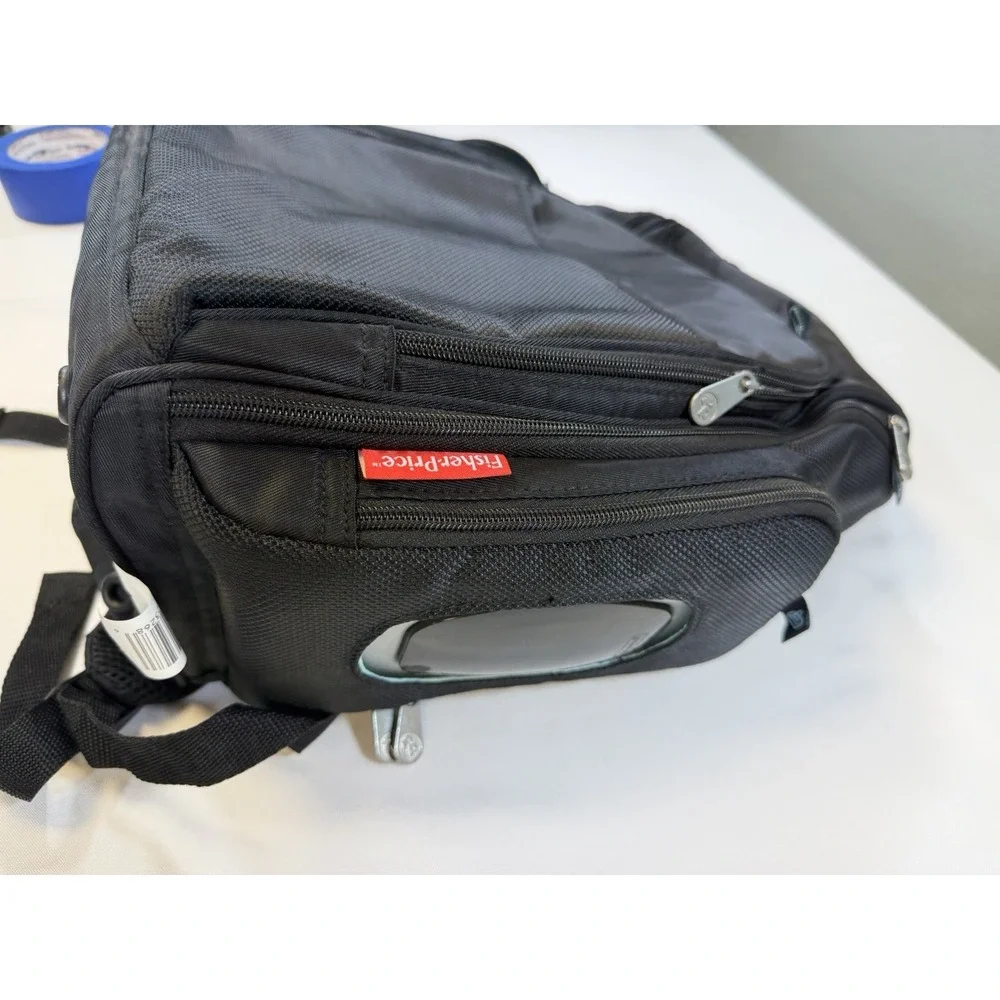 Fisher-Price FastFinder Diaper Bag Backpack Black Teal Multi-Pocket Insulated